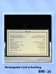 Bar Mitzvah Invitations Rectangle Card w/ backing