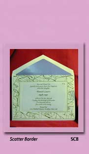 Bat Mitzvah Invitations SCATTER BORDER