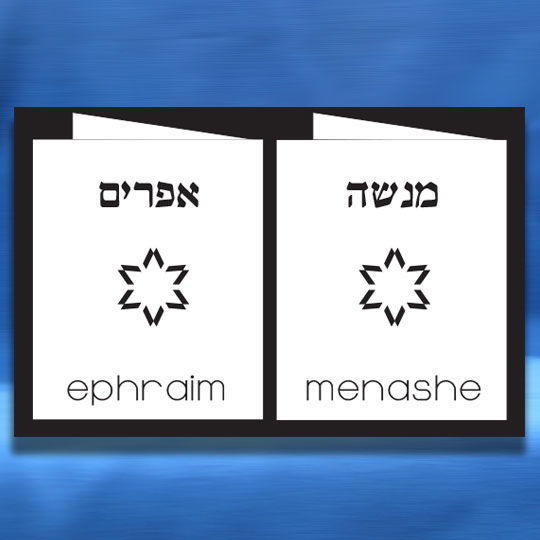 Jewish Hebrew English Bar Mitzvah Invitations - Double Twin Folder