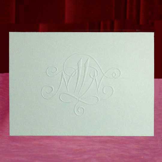 Custom Embossed Monogram Thank You